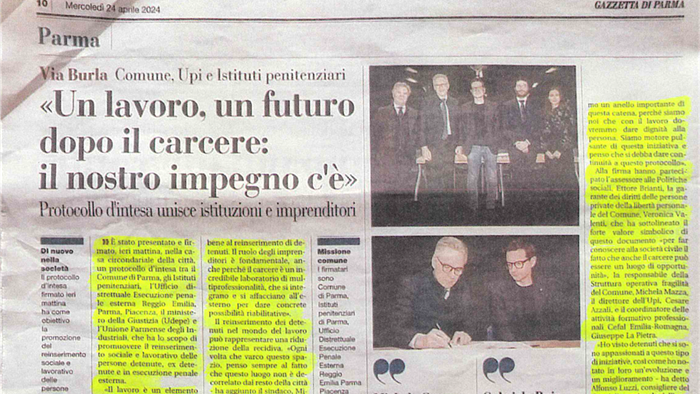 MCL Parma: "Un lavoro, un futuro dopo il carcere: Il nostro impegno c&rsquo;è"